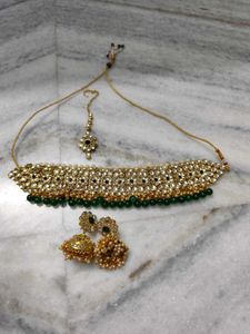 Green Kundan Choker Set