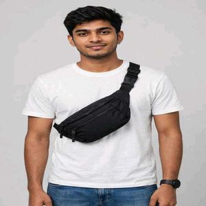 Unisex Black Waist Bag