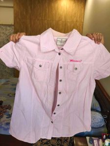 Pink Checked Button-Down Shirt