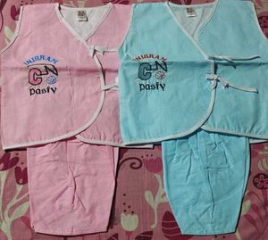 Newborn Baby Jhabla Cotton Dress Set (