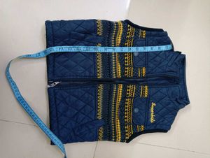 Kids Blue Quilted Vest Wool