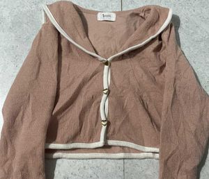 Sailor Pink Collar Cardigan