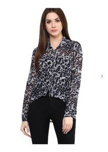 Mayra Animal Print Womens Shirt Size L