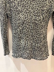 Leopard Print Turtleneck Top