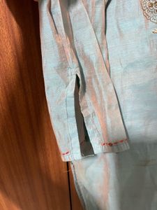 Light Blue Embroidered Kurta
