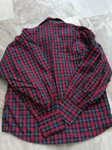 Plaid Puff Sleeve Button-Up Shirt
