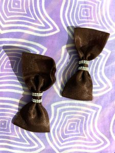 Sparkling Brown Hair Bows (Set of 2)