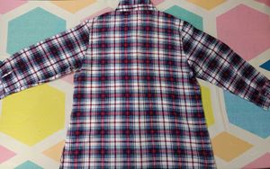 Classic Plaid Button-Up Tunic Shirt