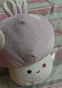 miniso cute lavender Mushroom plushie with bunny e