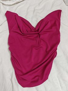 Stylish Pink Cowl Neck Top