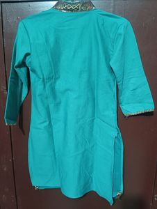 Turquoise Embroidered Kurti
