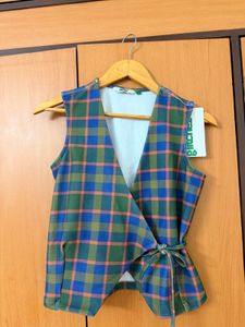 Plaid Wrap Vest