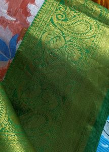 Elegant Floral Pattern  brasso saree