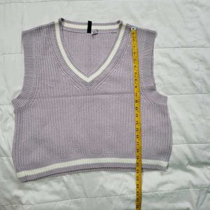 🌸 H&amp;M Lavender Preppy Knit Sweater Vest