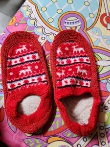 Cozy Red Knit Socks