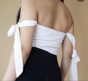 Chic White Corset Top with Tie Straps