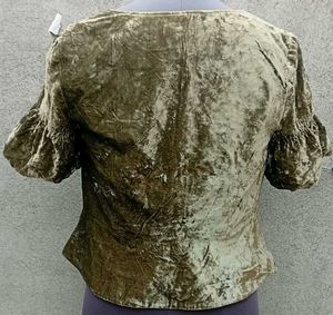 Velvet Ruffle Sleeve Blouse