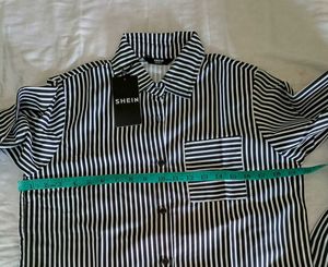 Striped Button-Down Shirt with Ruffled Cuffs