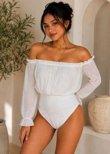 Boho Off-Shoulder White bodysuit