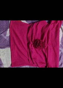 Hot Pink Off-Shoulder Rose Top