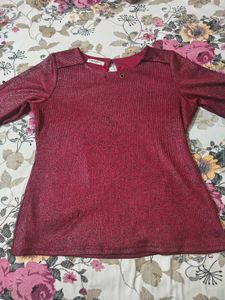 Sparkly Red Long Sleeve Top