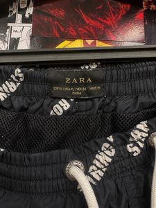 ZARA Black "String for Rock" Shorts