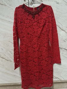 Red Lace Cocktail Dress