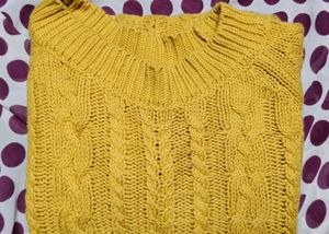 Mustard Cable Knit Pullover