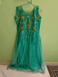 Stunning Teal Embroidered Gown