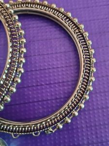 Navratri Oxidized Silver Bangles