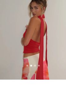 SAVANA BRAND NEW  halter neck tie top bright red