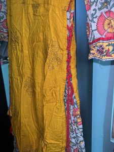 Yellow Floral Print Kurta