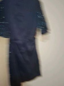 Sassafras Navy Blue Sequined Dress with cut outs