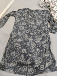 Grey Printed Kurta