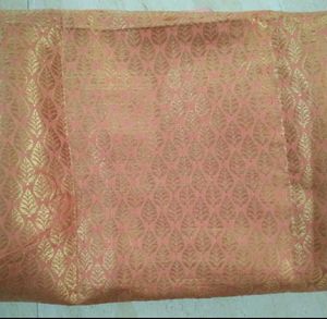 Peach &amp; Gold banarasi brocade fabric
