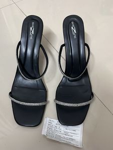 Shezone Black Embellished Heels