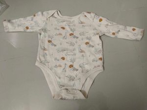 Adorable Baby Safari Print Long Sleeve Bodysuit