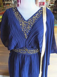 Elegant Navy Blue Ethnic Gown 4pc set Nyara cut