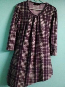 Chic Purple Houndstooth Top winterwear