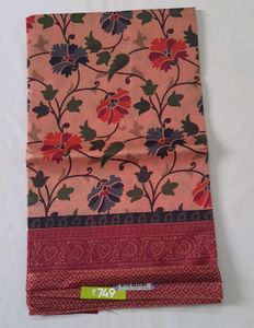 Floral Print Saree - Onion Pink With Maroon color