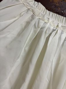 Elegant White Ethnic Skirt with Gold Border