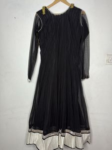 Elegant Black &amp; Gold Anarkali gown