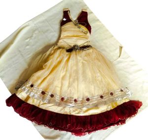 Girls Party Wear Designer Gown – Cream &amp; Marrun