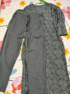 Elegant Grey Kurta Set with Sequins work