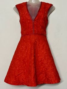 Branded Vibrant Red Lace mini Dress