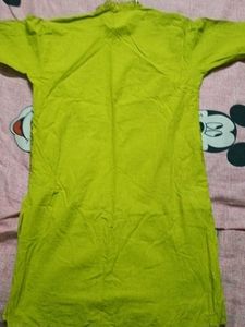 Lime Green Printed Kurta