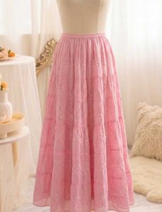 Cute Pink Gingham Heart Tiered Skirt