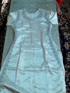 Satin Embroidered Kurta
