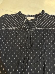 Chic Black Printed Long Sleeve Blouse