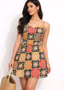 Boho Printed Sleeveless Top – Multicolor | Soft